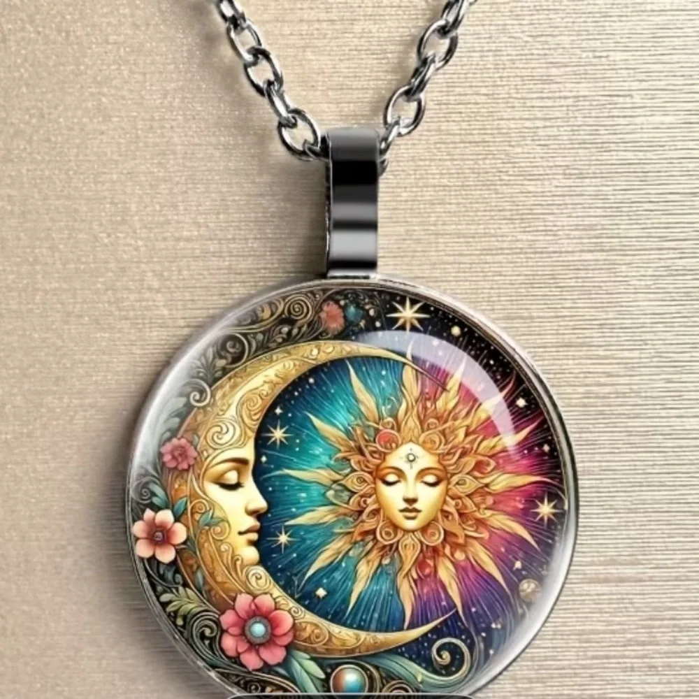 New Celestial Sun and Moon Pendant Necklace - Picture 1 of 1